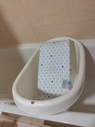 Bañera bebé con soporte tela y antideslizante