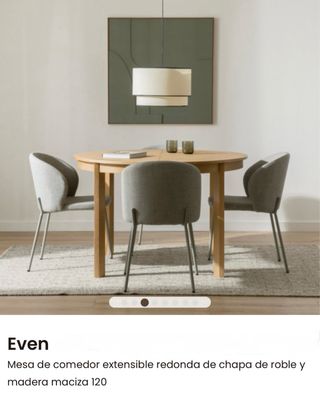 Mesa EVEN. Redonda extensible ø120 madera maciza