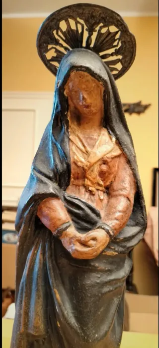 Madonna Addolorata statua antica in terracotta