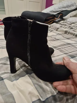 Botines ante mujer talla 36 cremallera