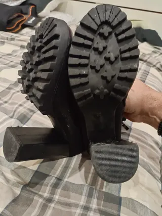 Botines Tacón Combate Mujer Negros