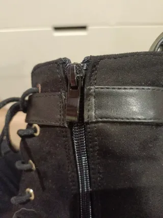 Botines Tacón Combate Mujer Negros