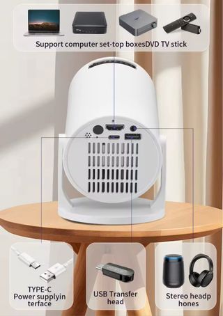 Mini Proiettore LED Rotundity Bianco Nuovo