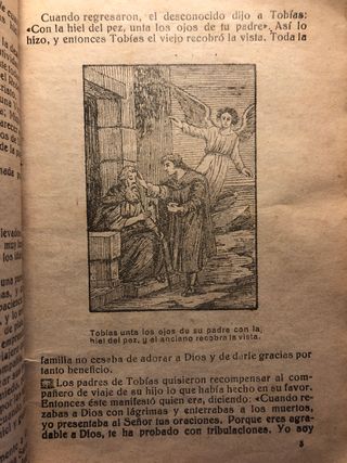 Libro religioso muy antiguo con litografías únicas