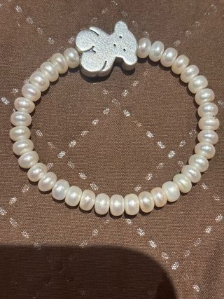 Pulsera Tous Plata Perlas Osito