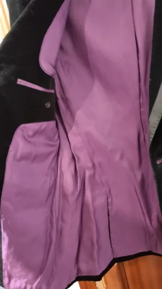 Chaqueta hombre Terciopelo negra con ribete en Sat