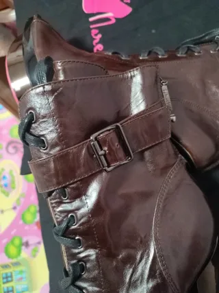 Botines tacón peep toe talla 39