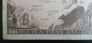 Billete 100 pesetas España 1965
