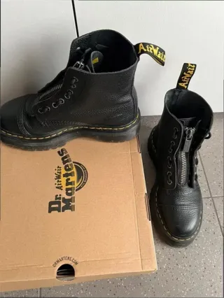 Botas Dr. Martens piel negra cremallera
