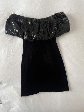 Vestido fiesta corto ,lentejuelas y terciopelo