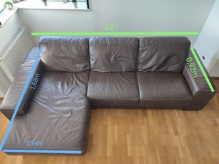 Sofá chaiselonge de cuero de la marca Granfort