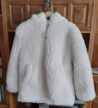 Chaquetón Zara Blanco Talla S