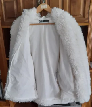 Chaquetón Zara Blanco Talla S