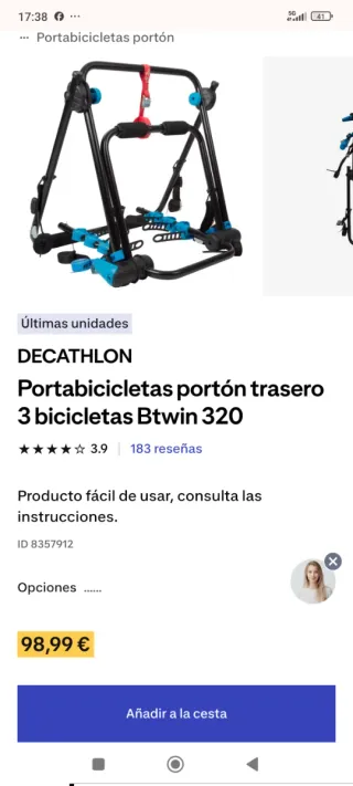 Portabicicletas portón trasero