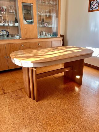 Mesa extensible hasta 3,5m alta calidad + 6 sillas