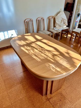 Mesa extensible hasta 3,5m alta calidad + 6 sillas