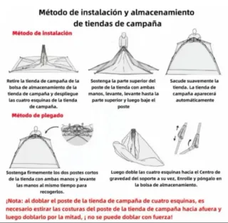 Tienda de campaña 2/3 personas, imperrmeable