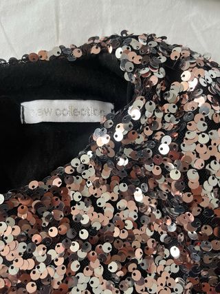 Vestido fiesta lentejuelas oro y plata