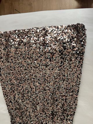 Vestido fiesta lentejuelas oro y plata