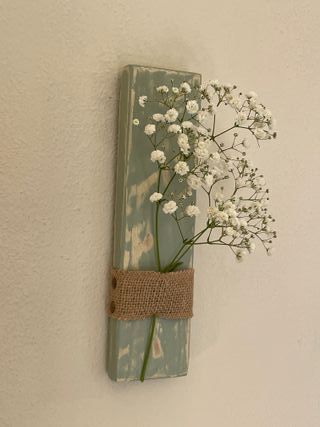 Vaso da parete shabby chic turchese