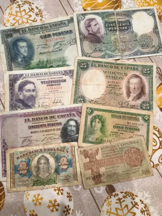 Lote 8 Billetes Españoles Pesetas