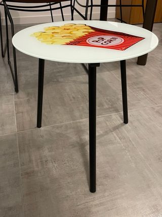 Tavolino pusher poppy Vetro Popcorn