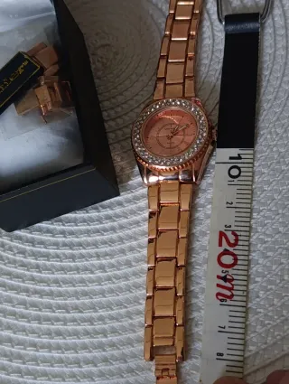 Reloj Vernier Oro Rosa Cristales Caja Original