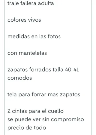 ocasion Traje de Fallera Adulta Completo Azul