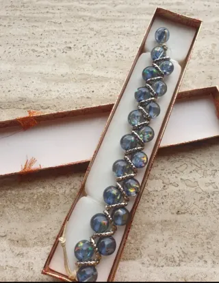 Braccialetto pietre azzurre e argento