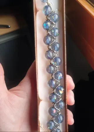 Braccialetto pietre azzurre e argento