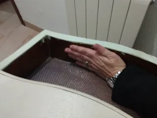 Mueble de entrada blanco y verde