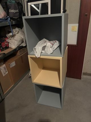 3 Estanterías EKET 2 azul y 1 amarilla (pack)