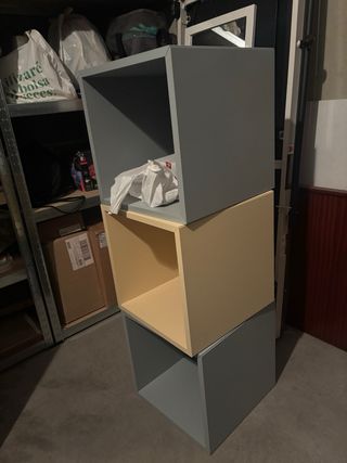 3 Estanterías EKET 2 azul y 1 amarilla (pack)