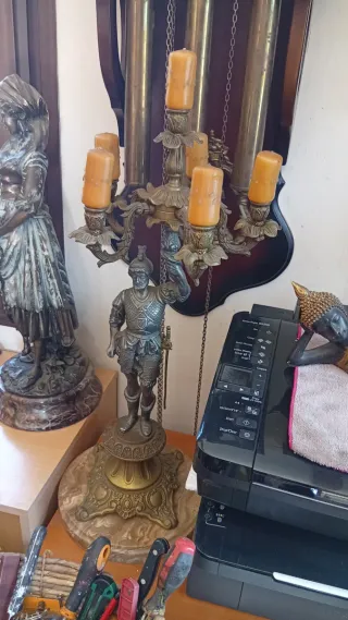 Relojes de antesala antiguo vintage figuras bronce