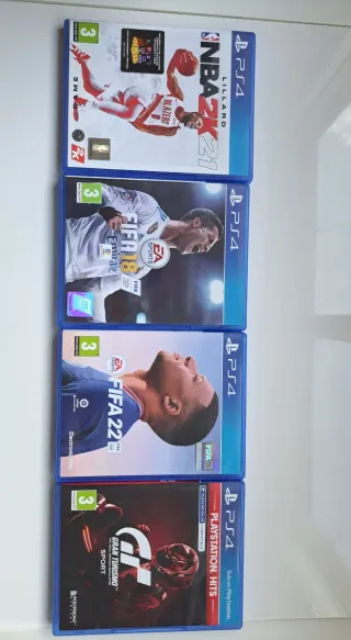 Consola PS4 slim+ Mando Rojo+ 4 juegos