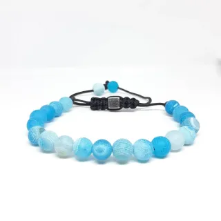 Bracciale pietra agata macramè donna uomo