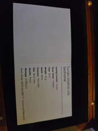 Dólar Tuvalu 2010 Marino 1oz Plata Proof