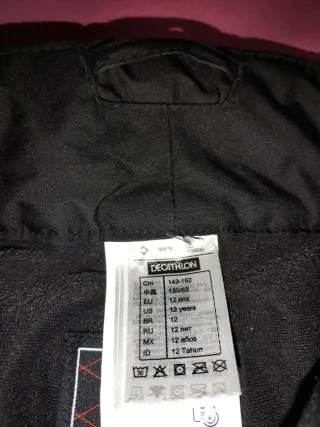 Pantalón de esquí negro niño. 10- 12 años