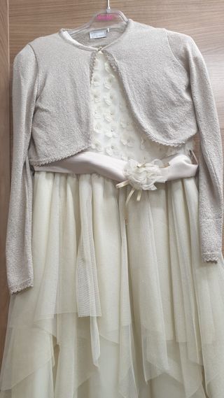Vestido de ceremonia niña (beige), talla 14