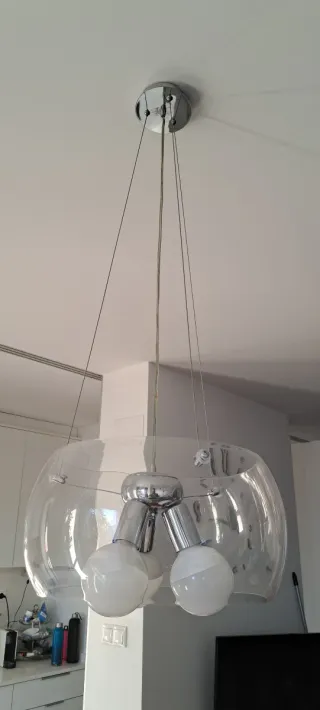 Lámpara colgante cristal y metal