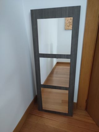 Espejo recibidor madera y cristal