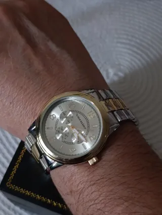 Reloj Vernier Bicolor Plata/Oro con Caja