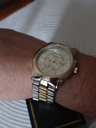Reloj Vernier Bicolor Plata/Oro con Caja