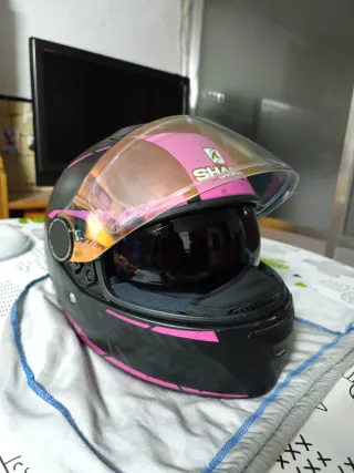 Casco Shark Spartan Rosa y Negro