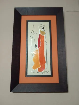 Cuadro abstracto figuras étnicas