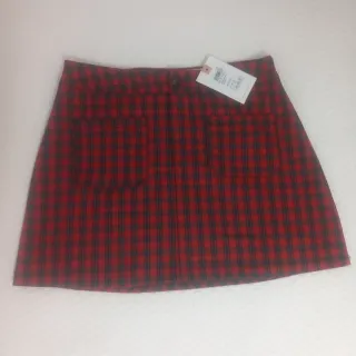 Falda Brownie cuadros roja y marrón Talla S