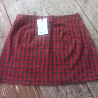 Falda Brownie cuadros roja y marrón Talla S