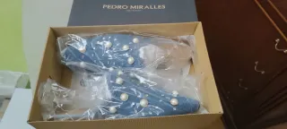 Zapatos planos Pedro Miralles denim perlas