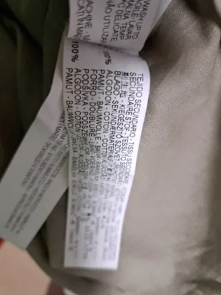 Cazadora entretiempo talla 44 beige/verde