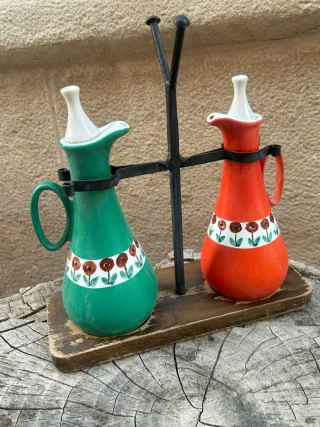 Juego Aceitera Vinagrera Vintage Retro
